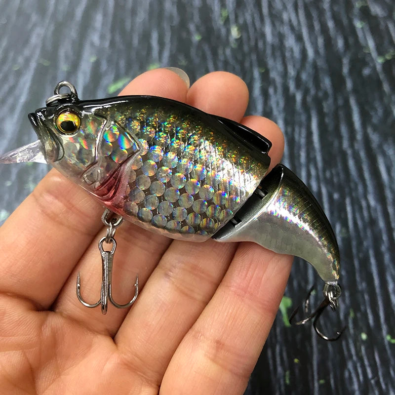 71MM Floating Minnow Rattle Lure – 2-Segment Swimbait for Groper Fishing