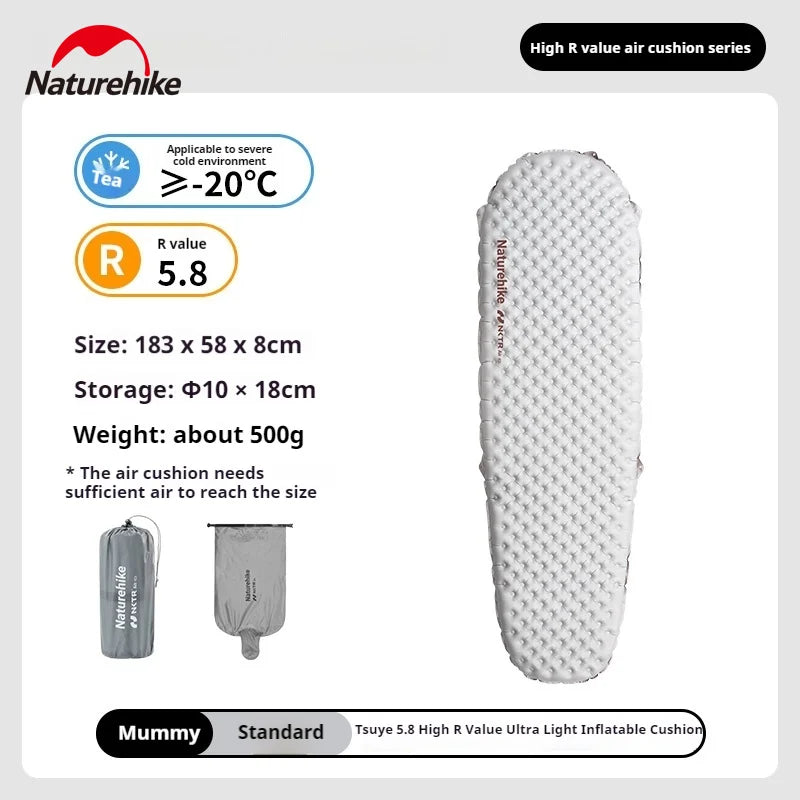 NATUREHIKE R5.8 Self-Inflatable Mattress - Ultimate Camping Bed Pad