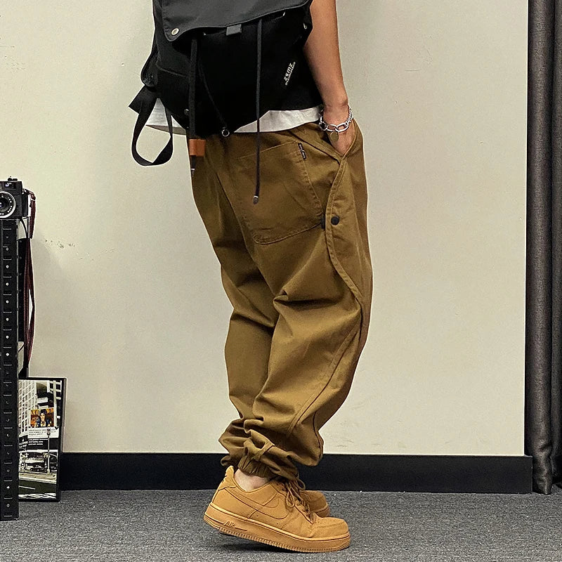 BIRD MOUNTAIN Oversize Cargo Pants – Japanese Streetwear Baggy Trousers for Men