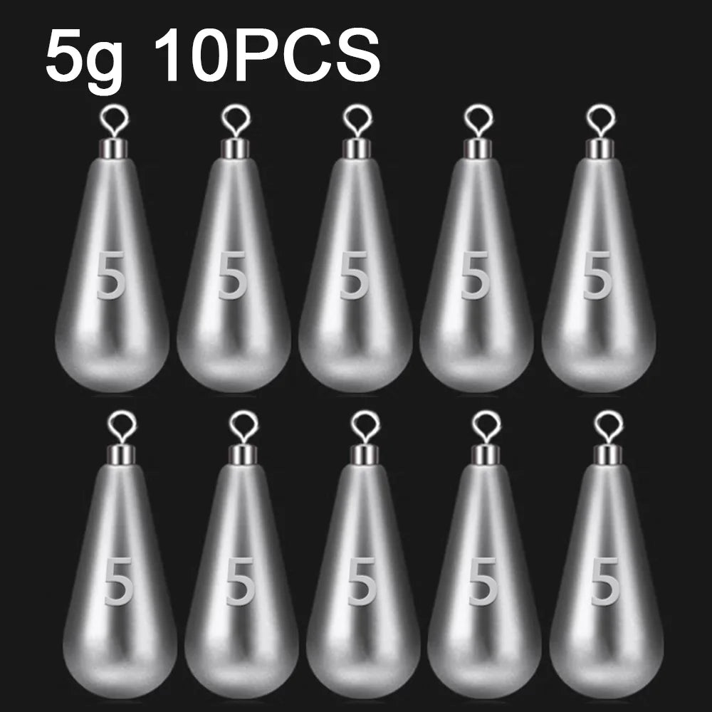 GOBAIT Fishing Sinkers – 10PCS Drop Shot Weights 3.5g to 10g for Quick Rod Plumb Pendant Jig Tackle