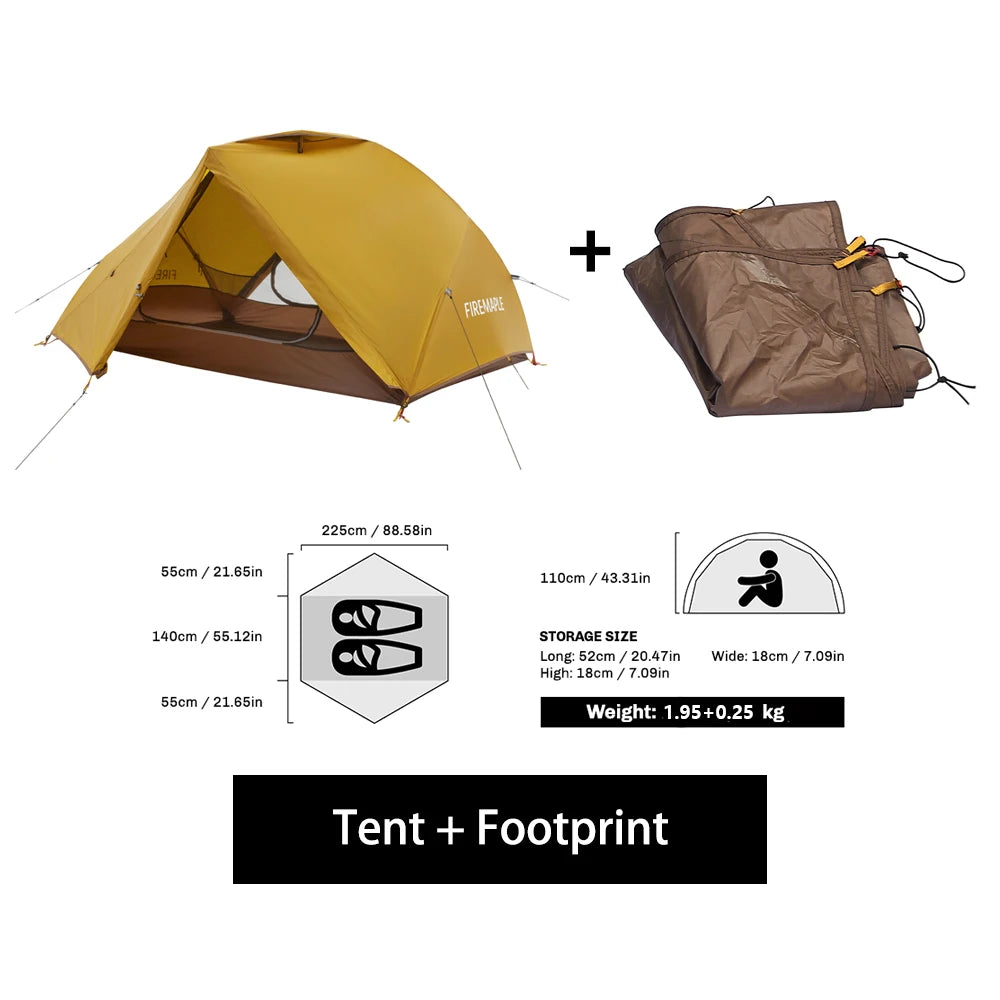 FIRE-MAPLE Tropics Ultralight Backpacking Tent 2 Person for Hiking & Trekking Shelter