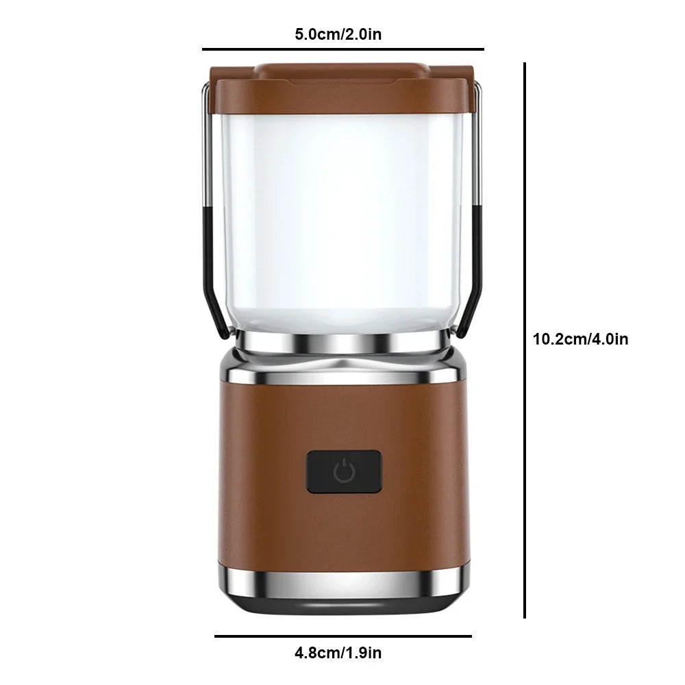 Retro Rechargeable Camping Lantern with Multi-Mode LED Lighting
