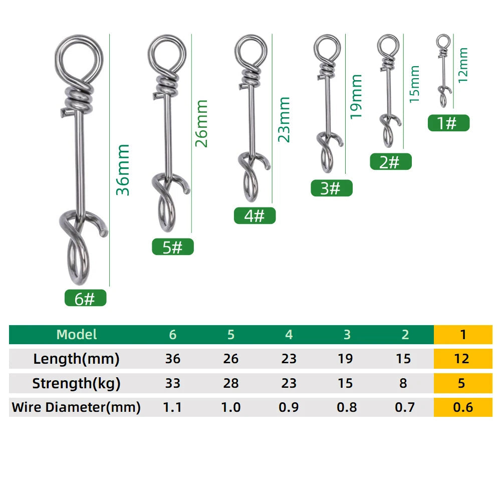 50/100PCS Quick Lock Snaps – Stainless Fishing Connectors