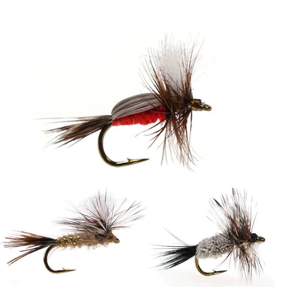 6PCS Deer Hair Irresistible Fly Set – Red Humpy, Parachute Adams, Top Trout Dry Fly Patterns