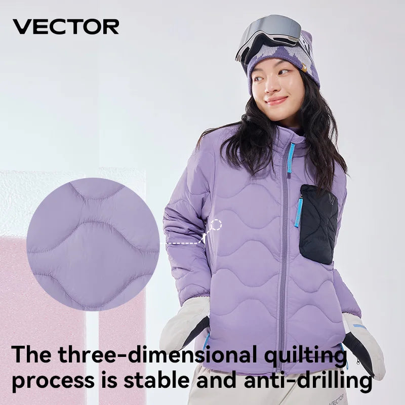 VECTOR Blaze P Women's Puffer Jacket – Insulated Ski Mid Layer for Warmth and Moisture Control