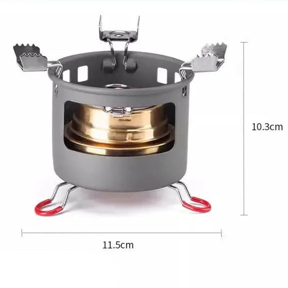 ALOCS Portable Alcohol Stove – Compact Windproof Camping Cooker for Outdoor Heating & Tea Brewing