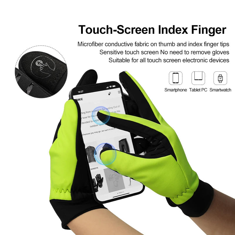 Waterproof Winter Cycling Gloves with Fleece and Touchscreen