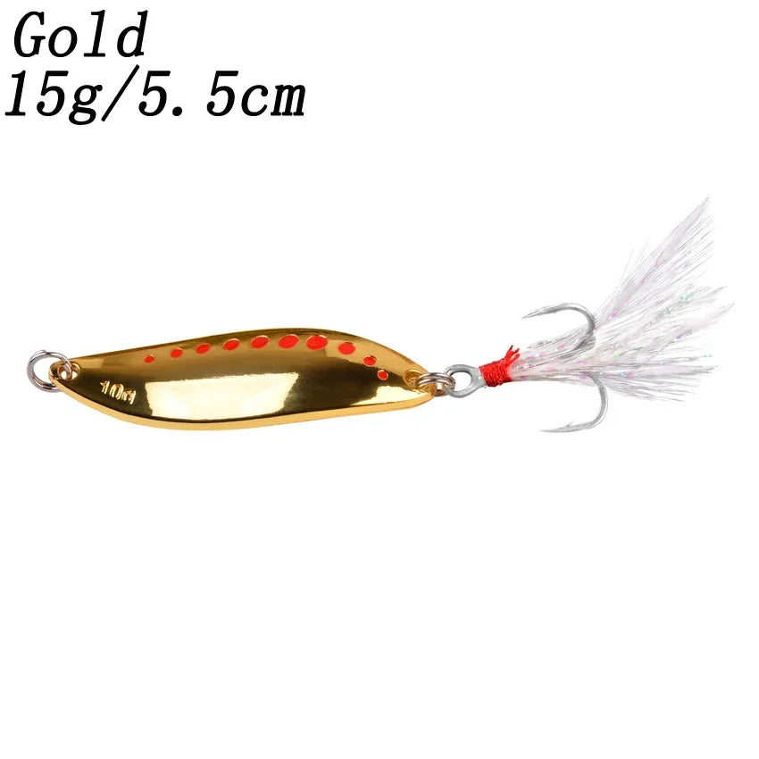 2.5G-30G Metal Vib Leech Spinner Spoons – Lures for Large Predator Fish
