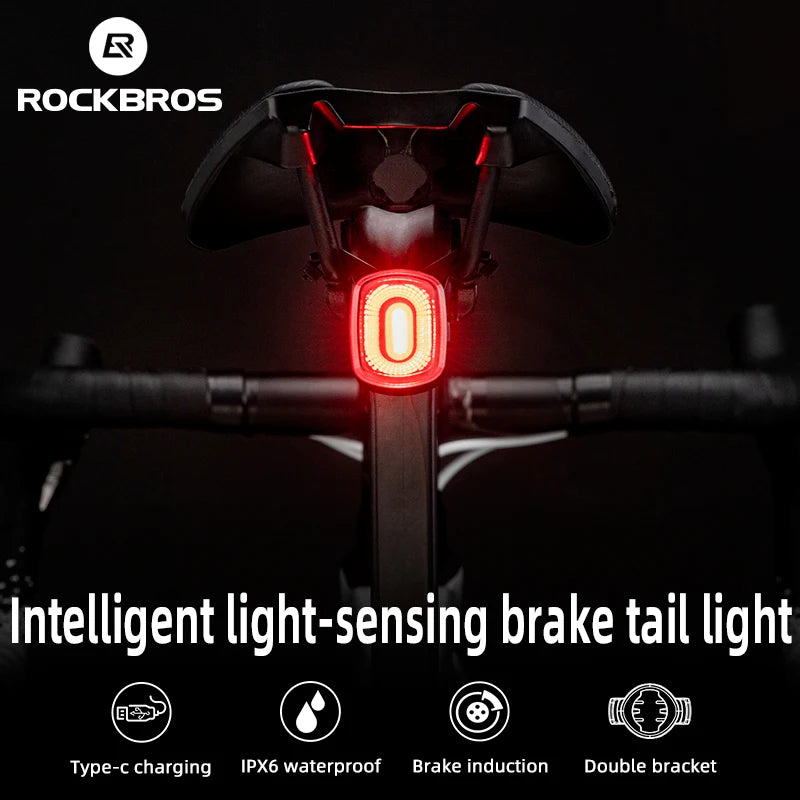 Smart Brake-Sensing Bike Tail Light with IPX6 and Type-C Charge