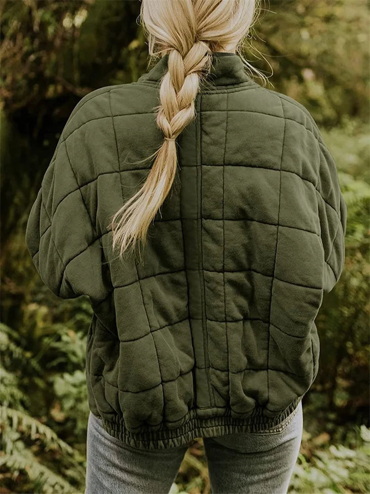 WENSILIAN Vintage Oversized Winter Jacket for Women – Thickened Cotton Warm Coat
