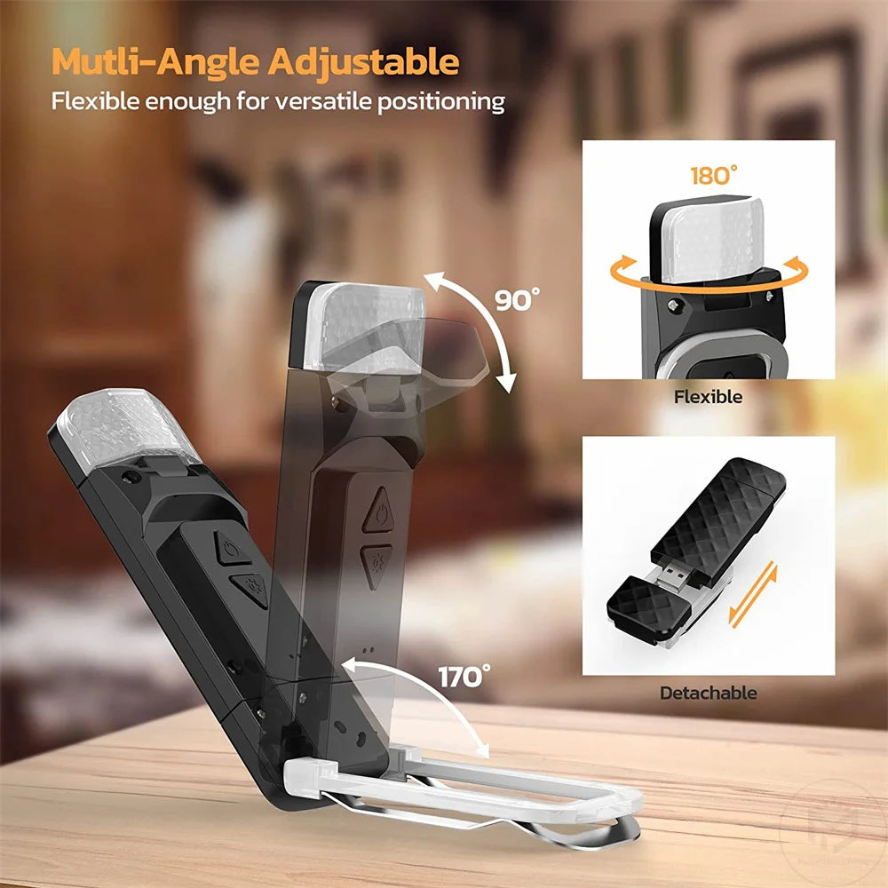 USB Mini Book Light – Clip-On Bookmark with 3 Colour Modes