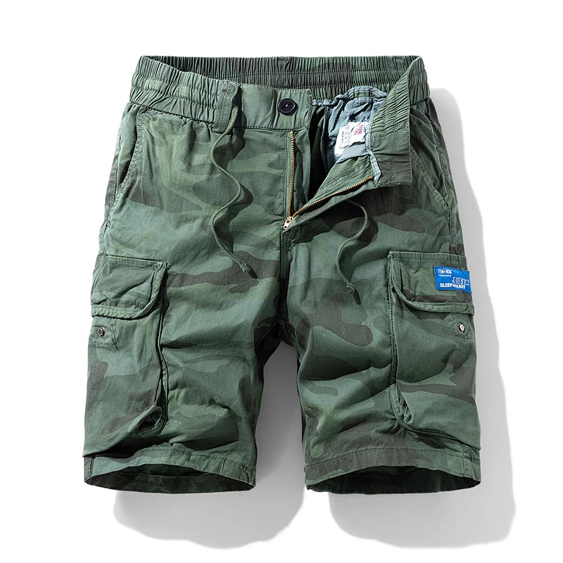 Men’s Camouflage Cargo Shorts – Summer Outdoor Loose Fit Beach Shorts
