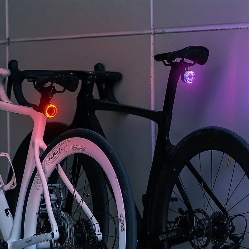 Bike Light Set with Spiderweb Headlamp and Smart Brake Tail Light