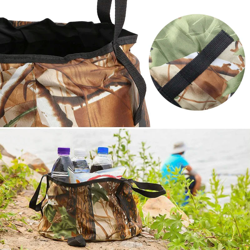 MOONBIFFY Portable Folding Bucket – Waterproof Water Storage Bag for Outdoor Camping