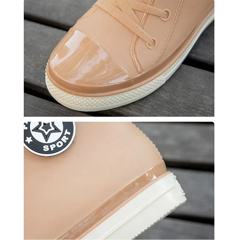 Women’s Slip-On Waterproof Ankle Rain Boots for Dog Walks & Urban Fishing