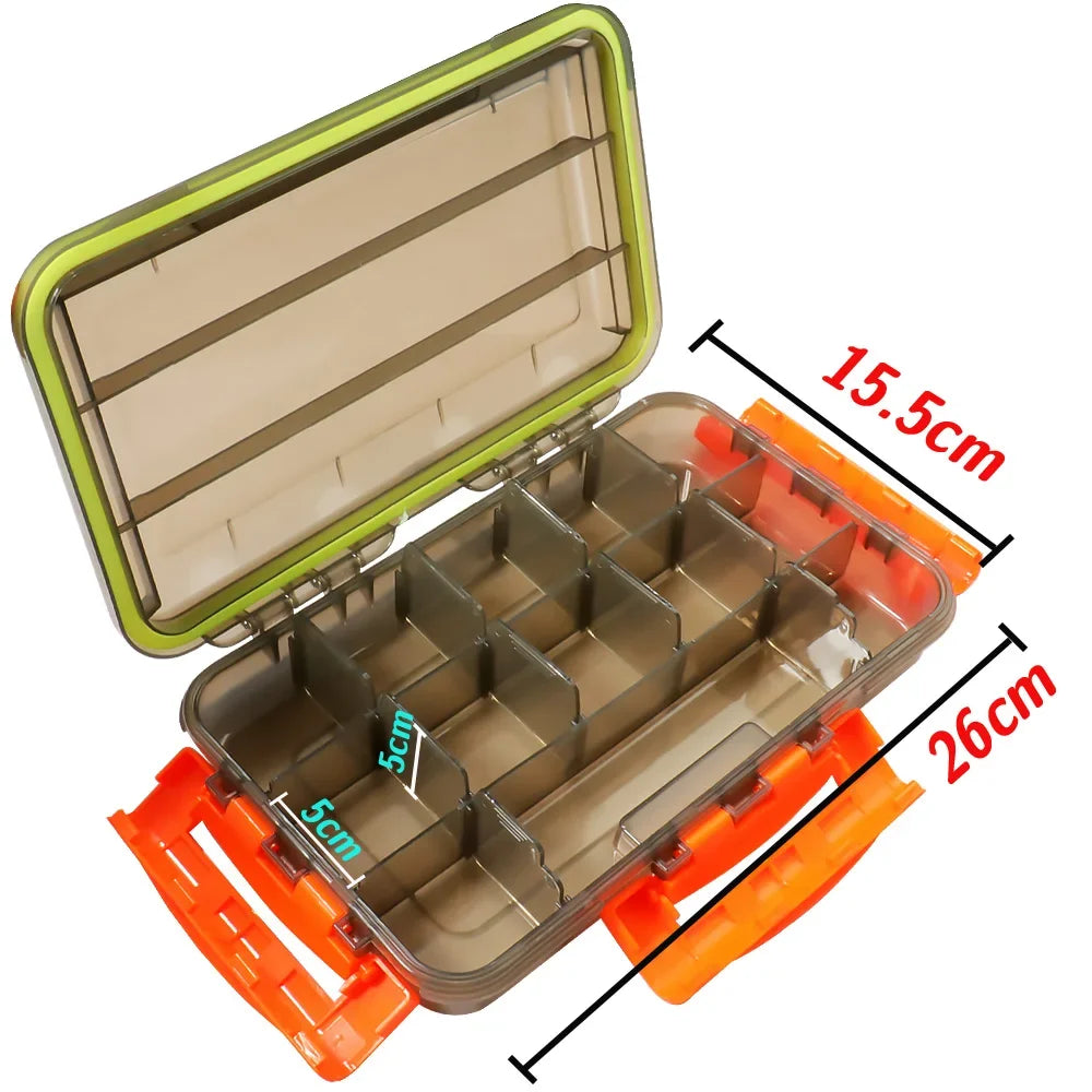 Waterproof Tackle Box with Adjustable Compartments & Clear Lid