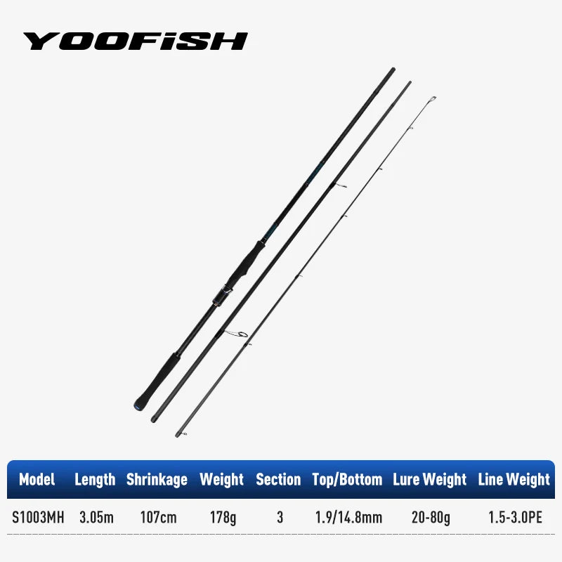 Inshore Spinning Rod Ultralight Carbon Saltwater 3.05m