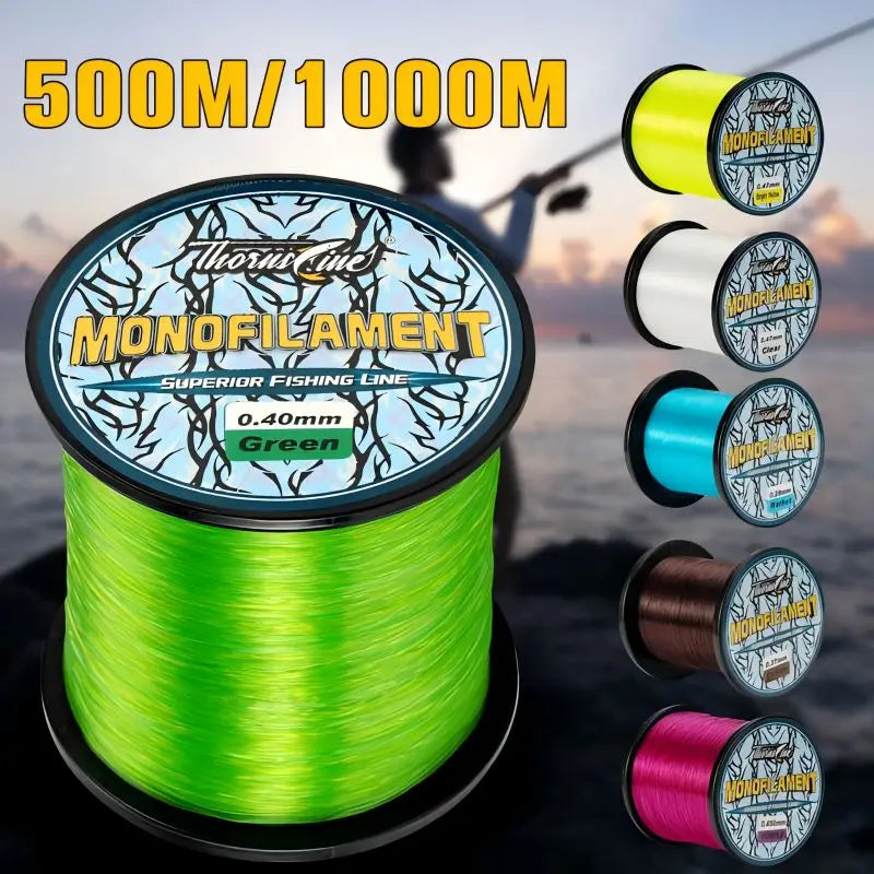 500M/1000M Nylon Fishing Line – Super Strong Japanese Monofilament with Fluorocarbon Coating