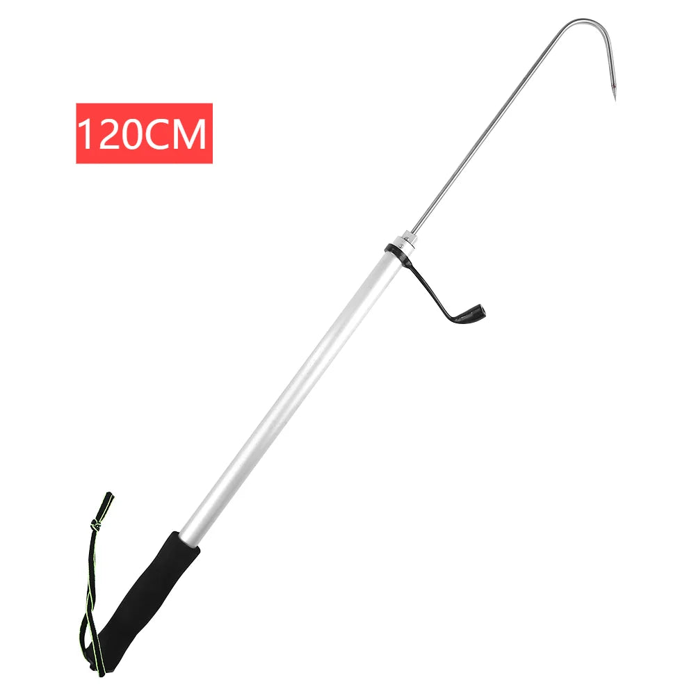 Telescopic Fish Gaff – Stainless Steel Fishing Hook with EVA Handle for Sea Fishing