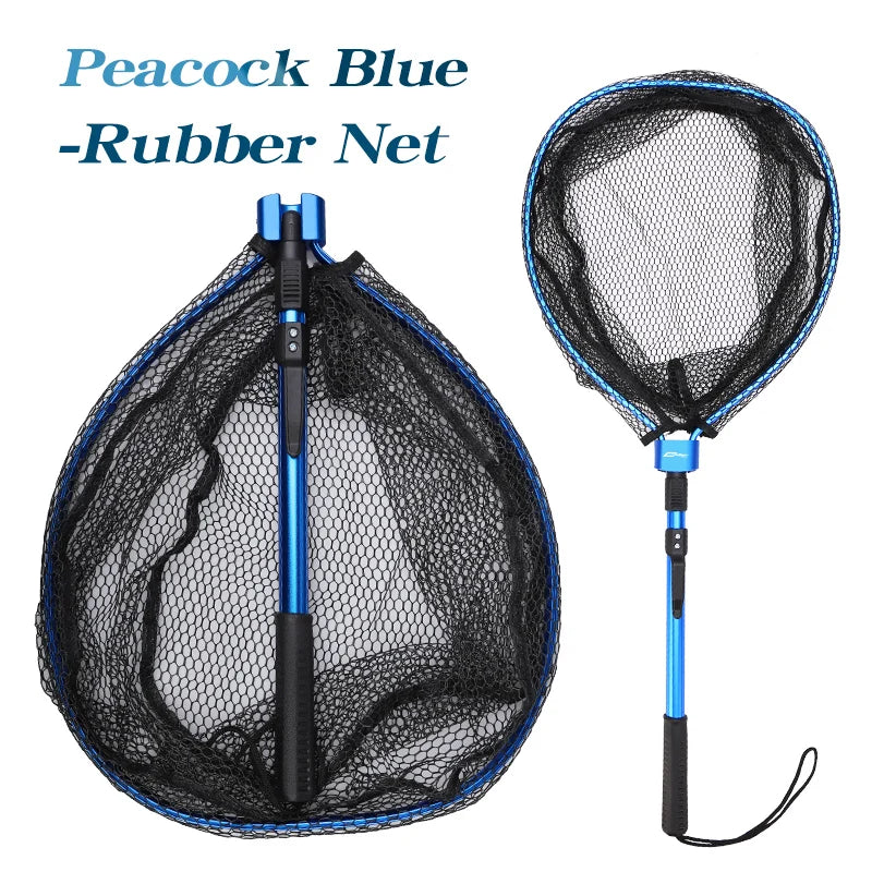 HISTAR Ultralight Foldable Fly Fishing Landing Net – Soft Rubber Mesh with Stainless Steel Handle