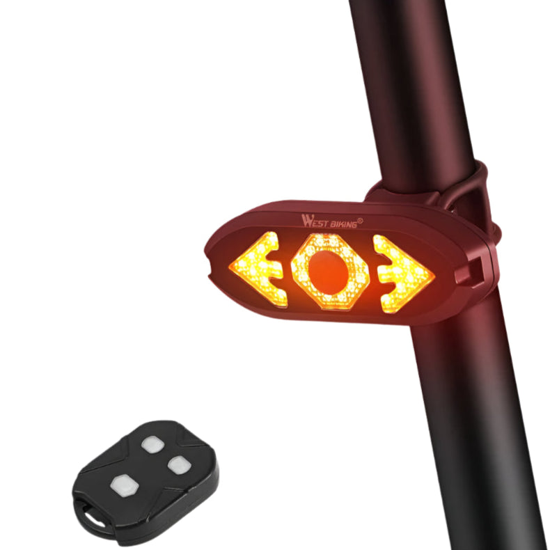 Bike Turn Signal Rear Light with Remote and USB Rechargeable Horn