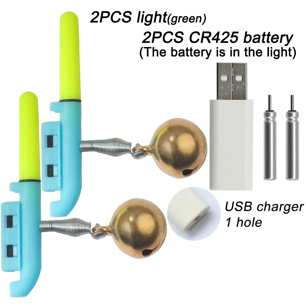 Fishing Rod Bell Light with USB Rechargeable LED Alarm