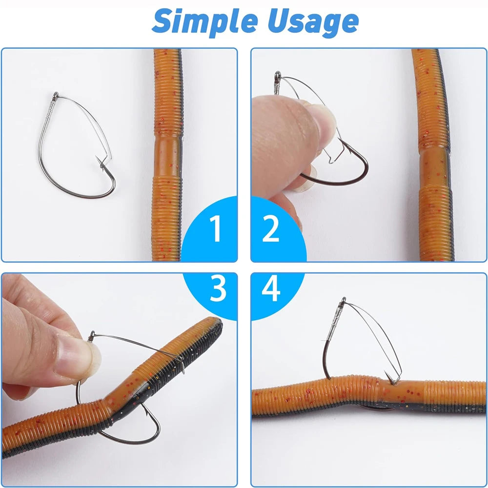 20PCS Wacky Weedless Hooks - Stainless Steel Fishing Hooks For Wacky & Neko Rigs