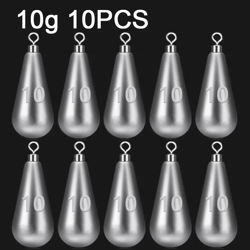 GOBAIT Fishing Sinkers – 10PCS Drop Shot Weights 3.5g to 10g for Quick Rod Plumb Pendant Jig Tackle