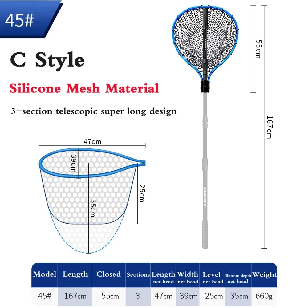 CREEKMOON Portable Sea Fishing Long Hand Net – Ultra-Light Folding Lure Net for Big Fish