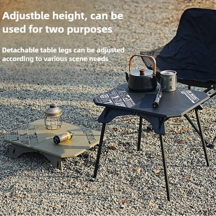 Folding Camping Table – Adjustable Height with Carry Bag