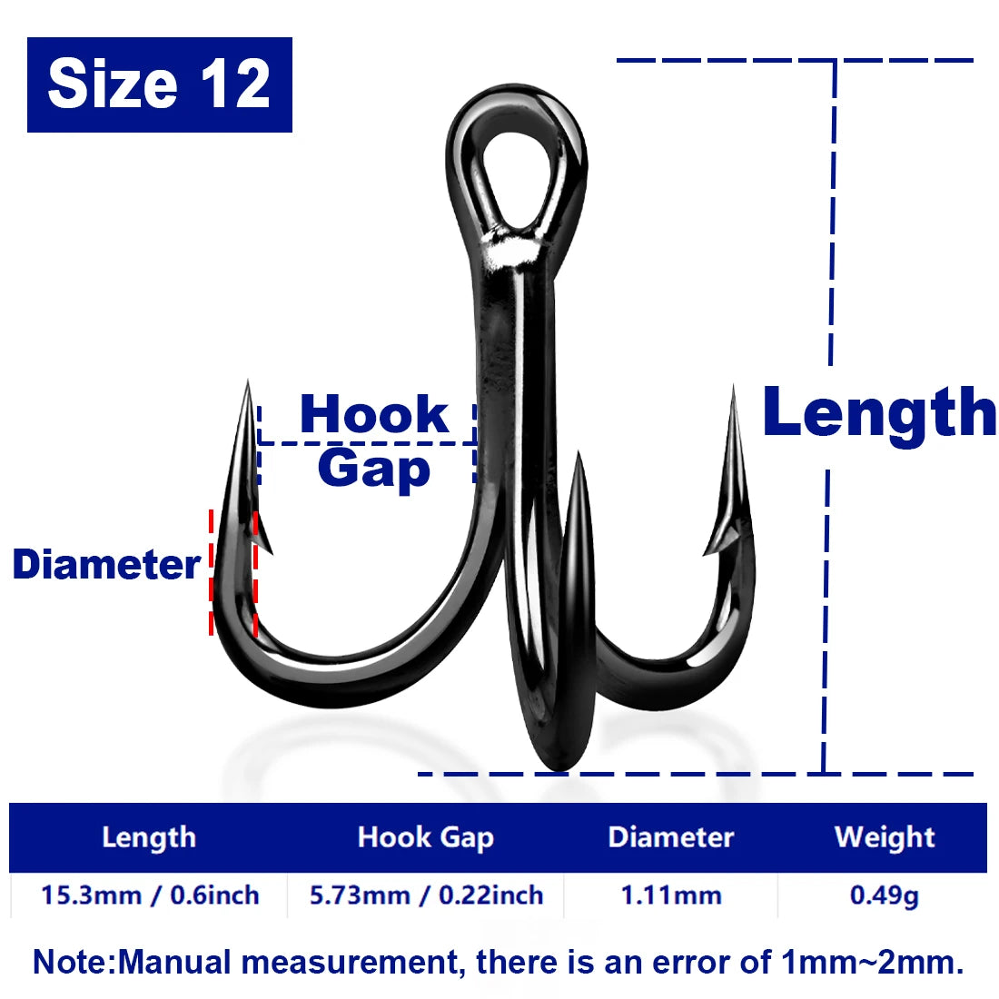 4PCS Treble Hooks – High Carbon Steel Saltwater & Freshwater Replacement Hooks for Lures