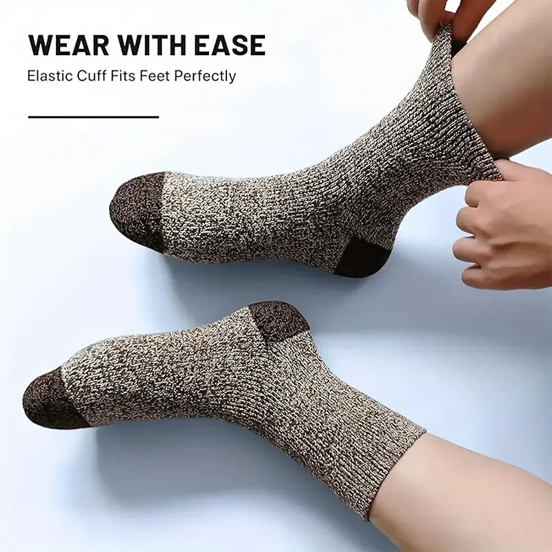 5 PAIRS Merino Wool Socks – Super Thick Hiking & Thermal Socks For Cold Weather