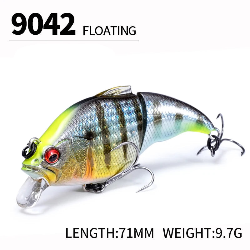 71MM Floating Minnow Rattle Lure – 2-Segment Swimbait for Groper Fishing