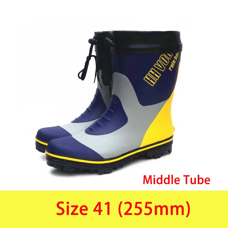 Waterproof Fishing Boots – Steel Spike Sole Rubber Gumboots for Hunting, Hiking & Working