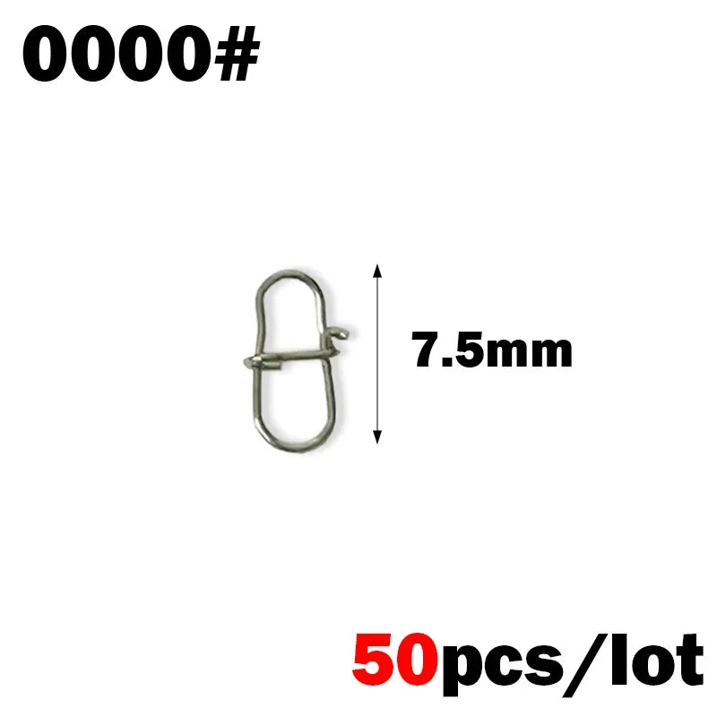 50PCS Stainless Steel Fishing Swivels – Durable Rolling Swivels with Lure Clips