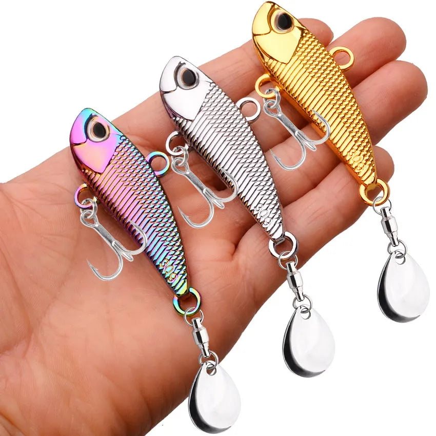 Fishing Lure – Rotating Tail Metal Vib Casting Shore Jig Bait for Freshwater