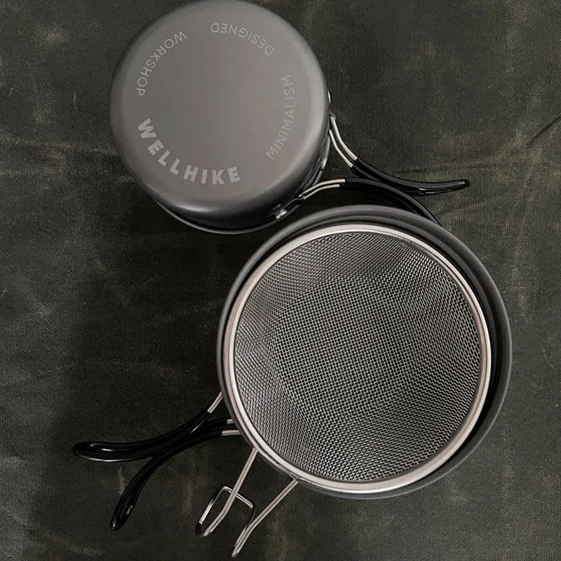 WELLHIKE Ultralight Camping Cookware Set – Portable 1-Person Pot & Lid for Hiking & Outdoors