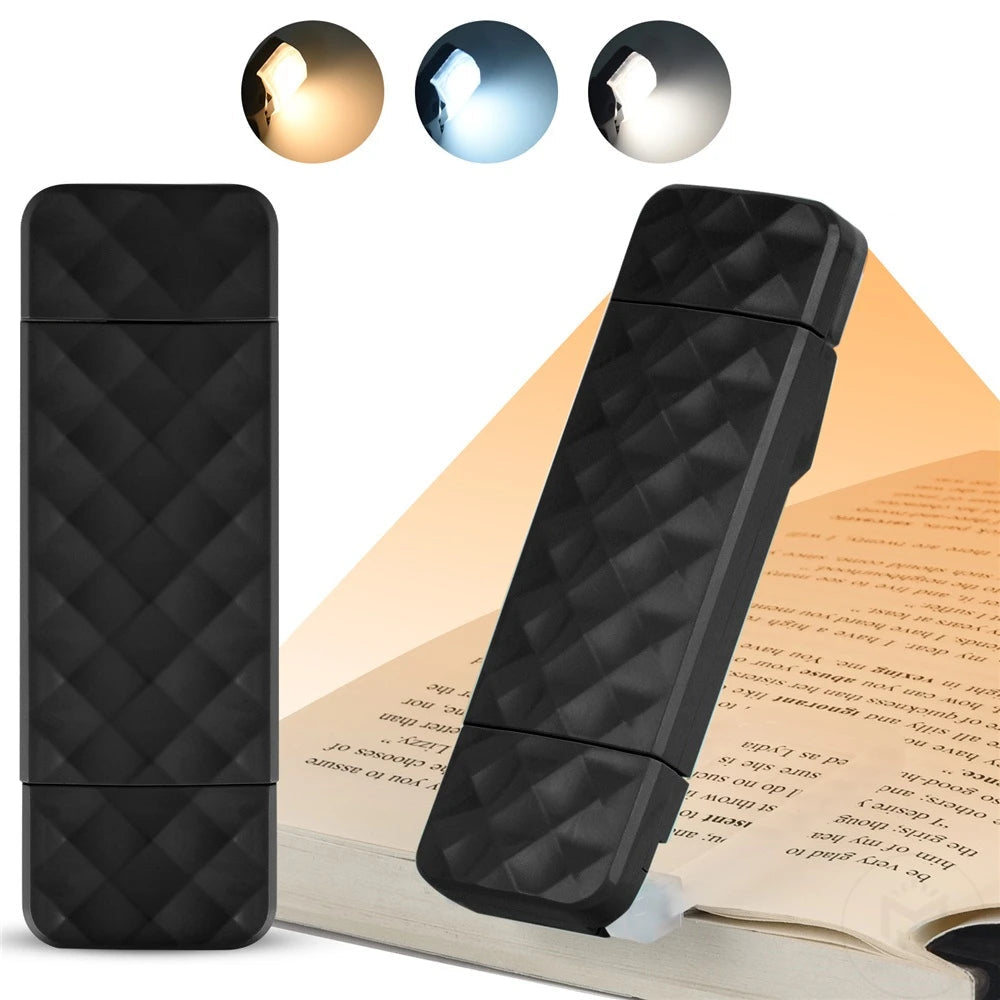 USB Mini Book Light – Clip-On Bookmark with 3 Colour Modes
