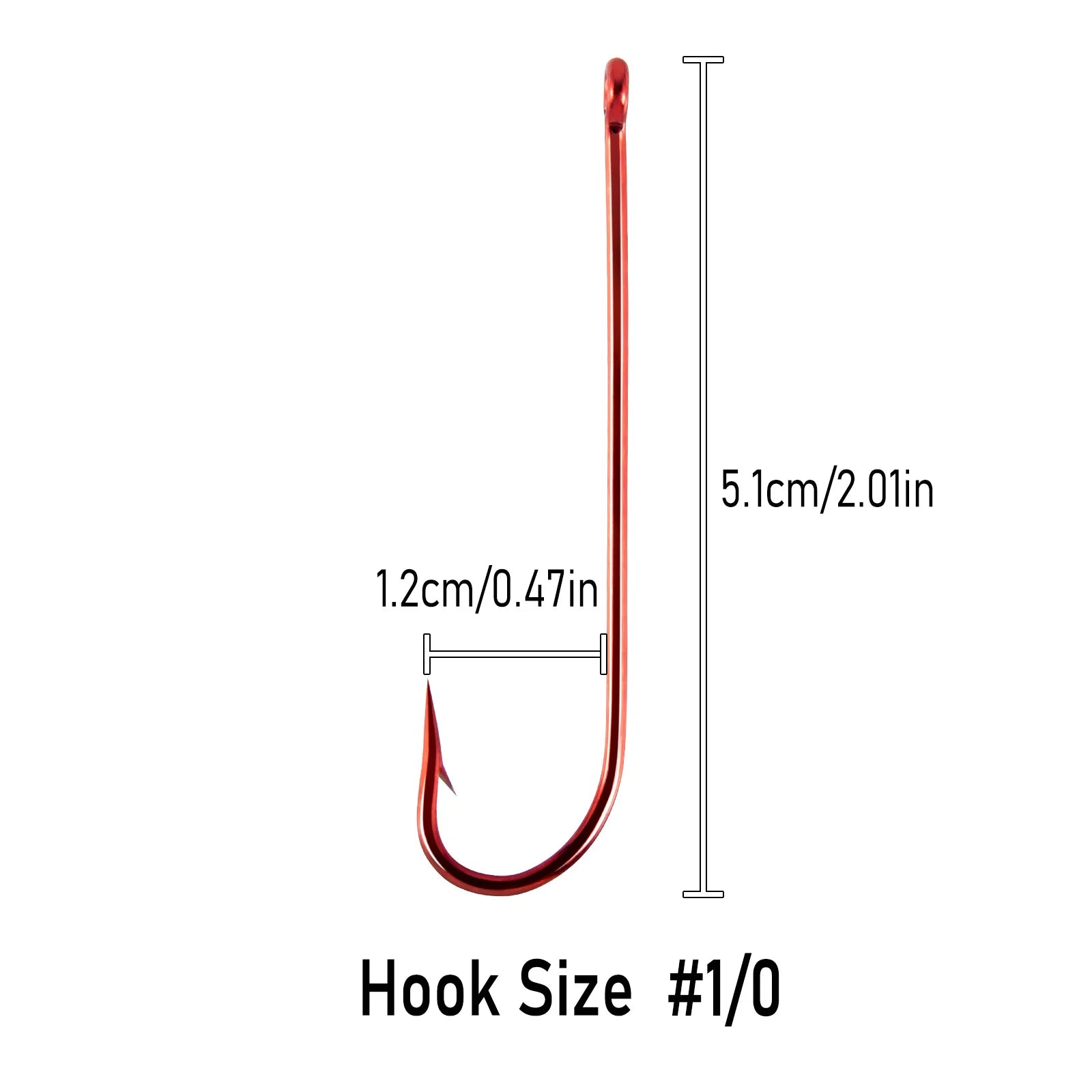 50/100PCS Red Extra Long Shank Aberdeen Live Bait Fishing Hooks