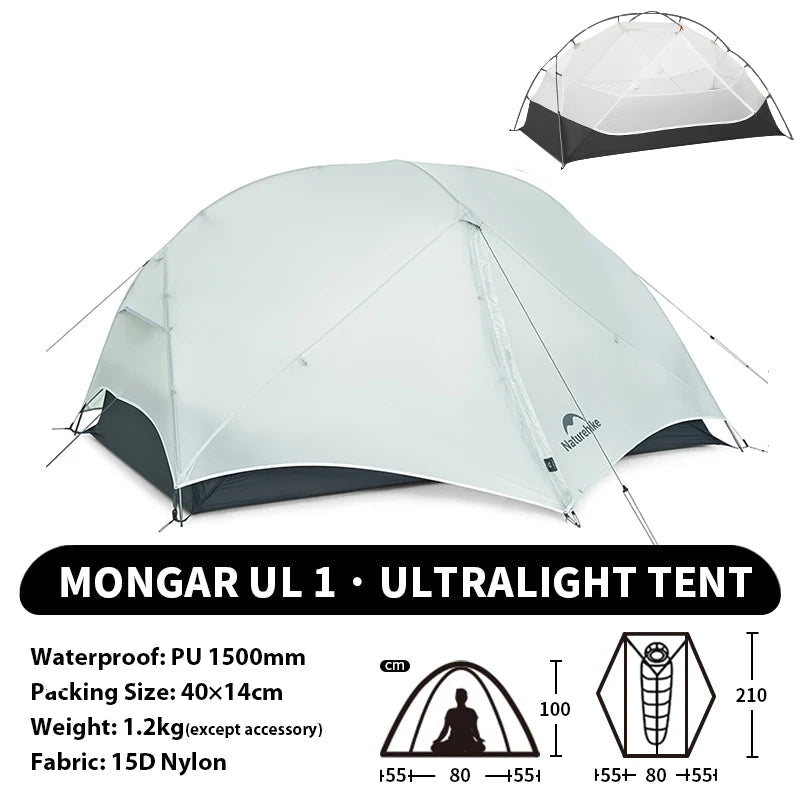 NATUREHIKE Mongar 2 Ultralight Waterproof 2-Person Backpacking Tent for Hiking & Camping