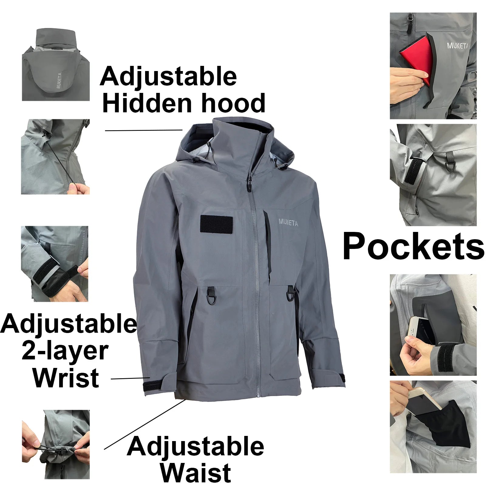 Waterproof & Breathable Fishing Rain Suit – Wading Jacket & Bib Pants Set