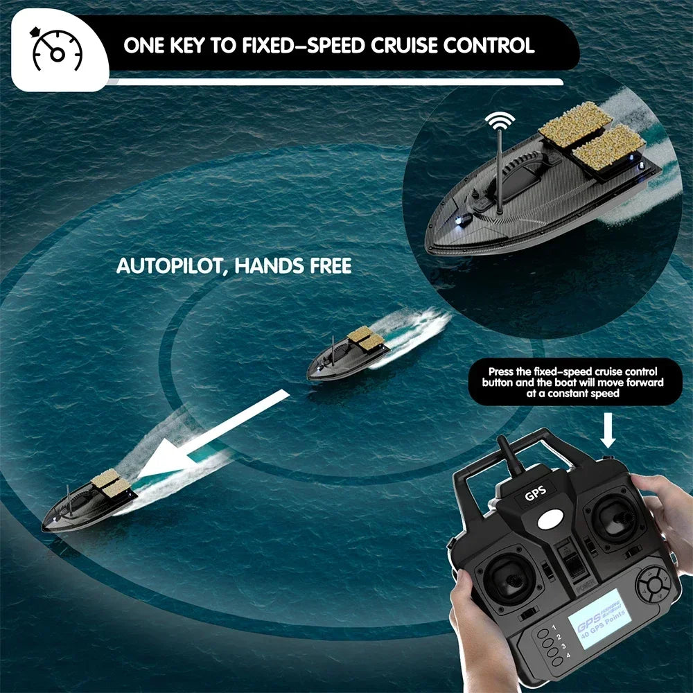Endurance GPS Fishing Bait Boat – 500m Range, Fish Finder, Auto Cruise & Return