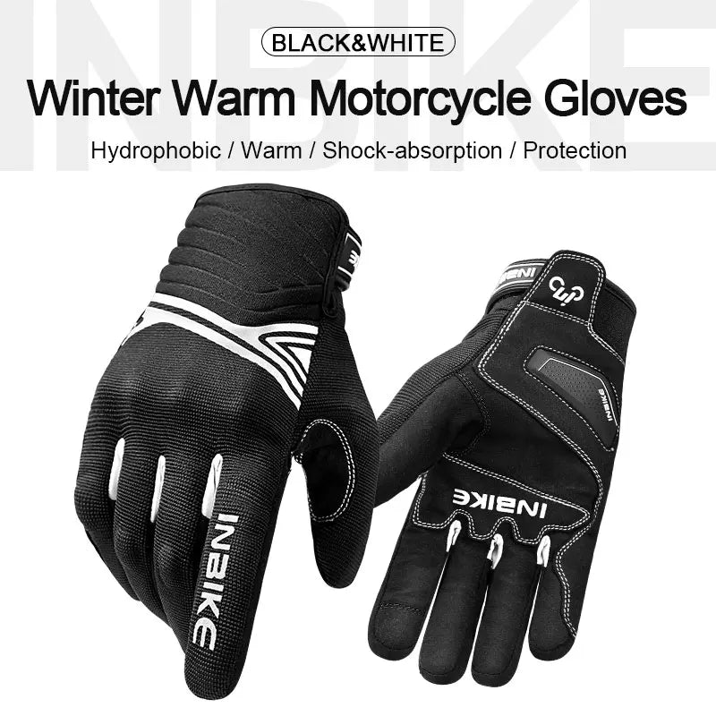 Winter Motorcycle Gloves with Touchscreen and Hard Shell Grip