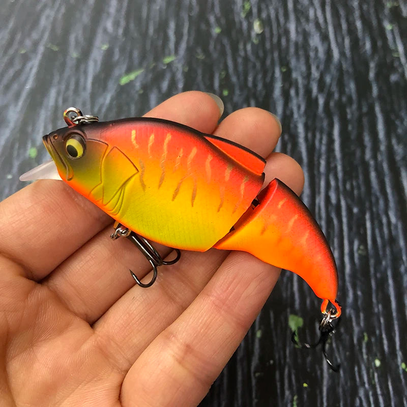 71MM Floating Minnow Rattle Lure – 2-Segment Swimbait for Groper Fishing