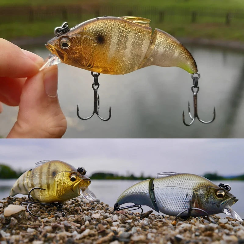 71MM Floating Minnow Rattle Lure – 2-Segment Swimbait for Groper Fishing