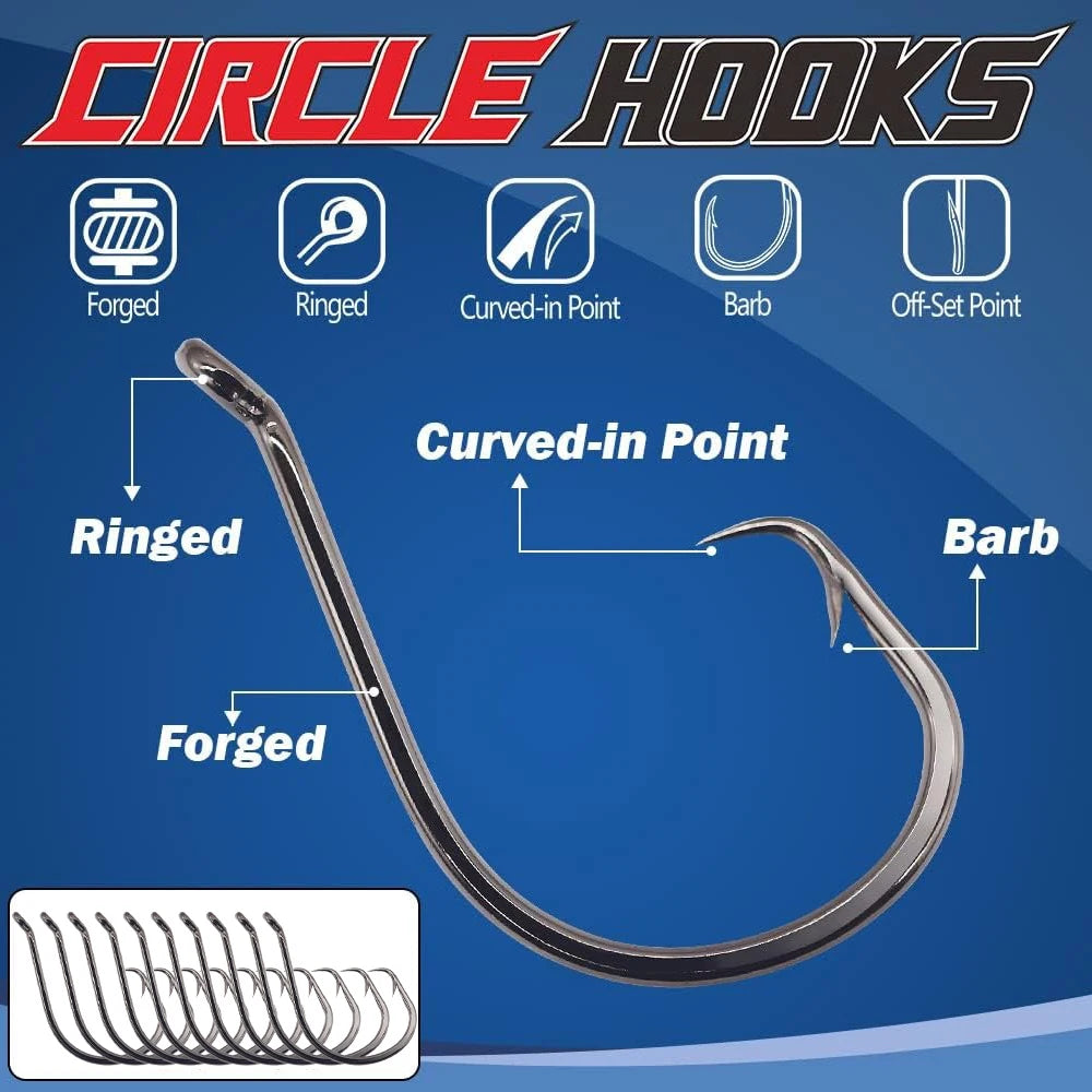 20PCS High-Strength Circle Hooks – Barbed Octopus Fishhooks For Saltwater & Freshwater