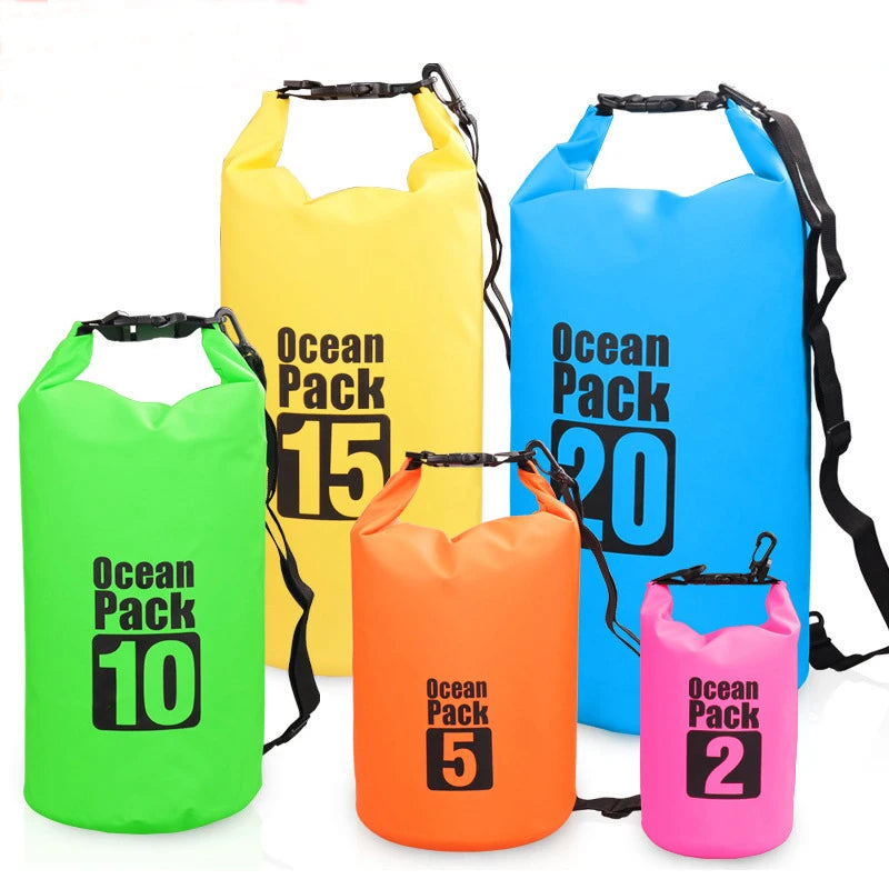 Outdoor PVC Waterproof Dry Bag – 5L, 10L, 20L, 30L Waterproof Backpack for Water Sports