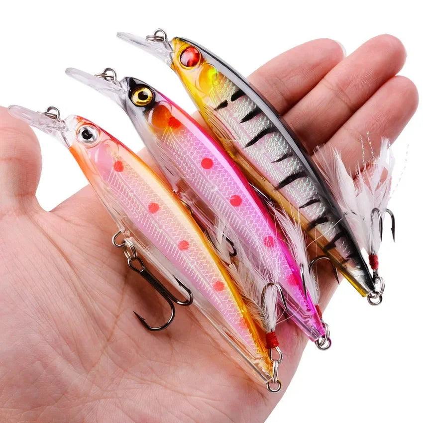 Laser Minnow Fishing Lure – 11CM 13G Hard Bait Crankbait for Freshwater & Saltwater