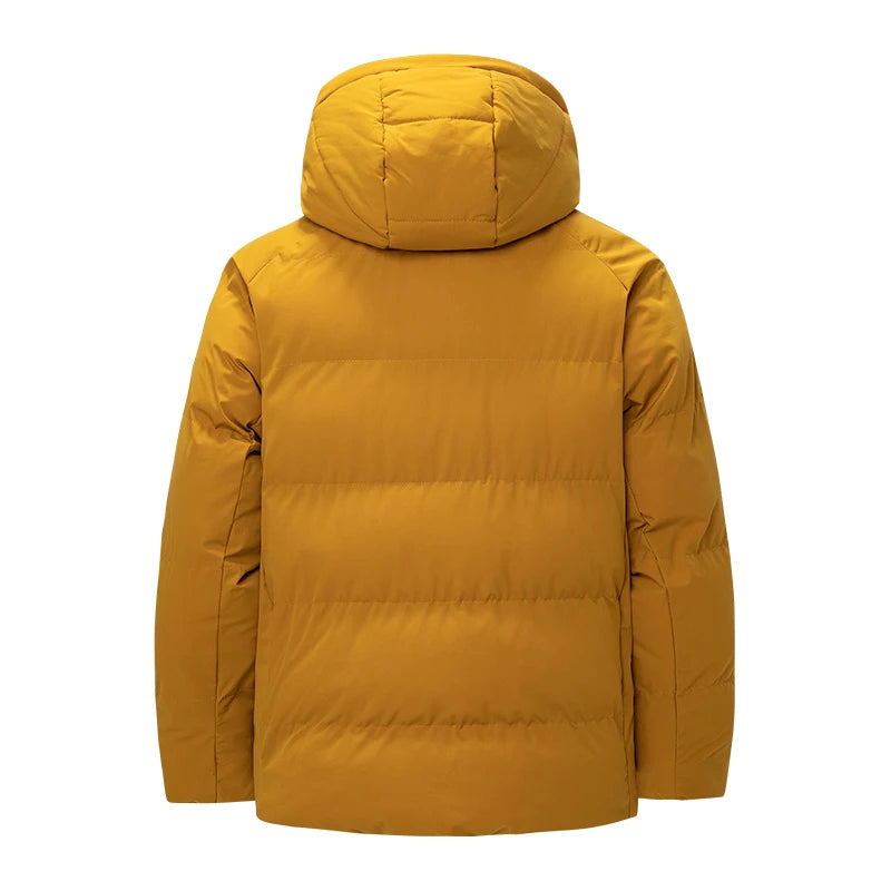TAUVSEDI Men’s Winter Hooded Windproof Jacket – Thick Outdoor Casual Parka Coat