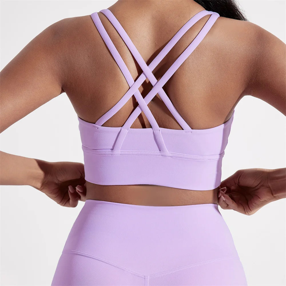 Women's Cross Back Fitness Bra – High Strength Sports Top For Yoga & Gym